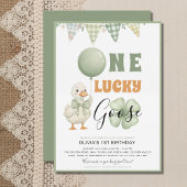 One Lucky Goose St. Patrick's Day First Birthday 招待状