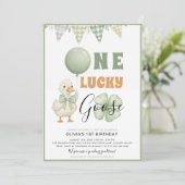 One Lucky Goose St. Patrick's Day First Birthday 招待状 (スタンド正面)