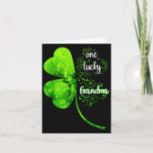 One Lucky Grandma Shamrock Grandma St Patricks Day カード (正面)