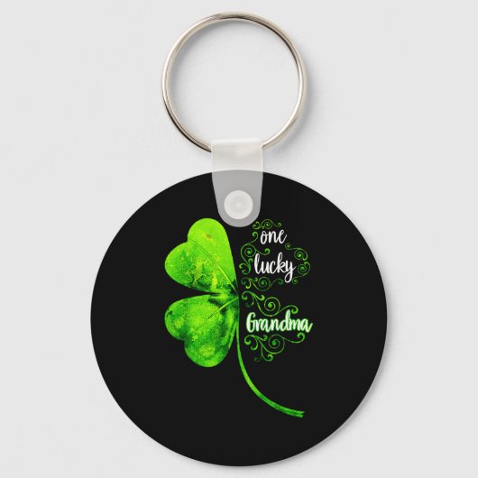 One Lucky Grandma Shamrock Grandma St Patricks Day キーホルダー (正面)