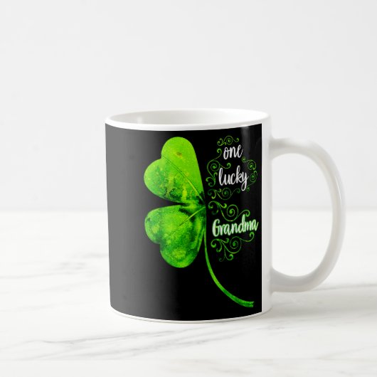 One Lucky Grandma Shamrock Grandma St Patricks Day コーヒーマグカップ (右)