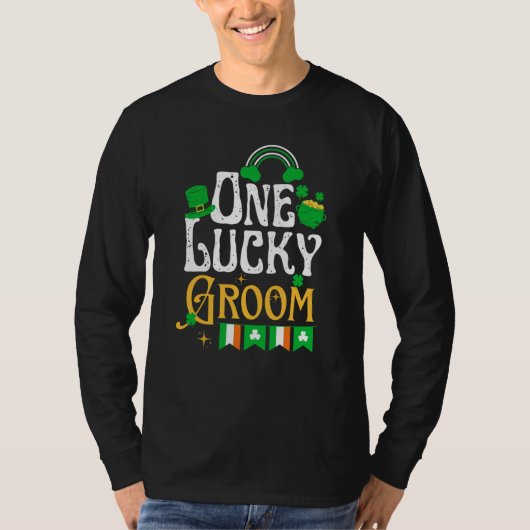 One Lucky Groom St Patricks Day Irish Shamrock Tシャツ (正面)