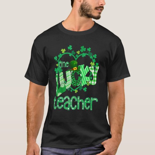 One Lucky heart Grade Teacher Happy St Patrick's D Tシャツ (正面)
