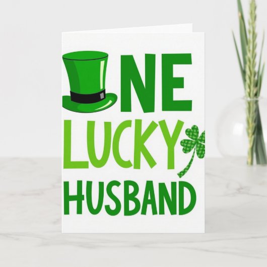 One Lucky Husband St Patricks Card カード (正面)