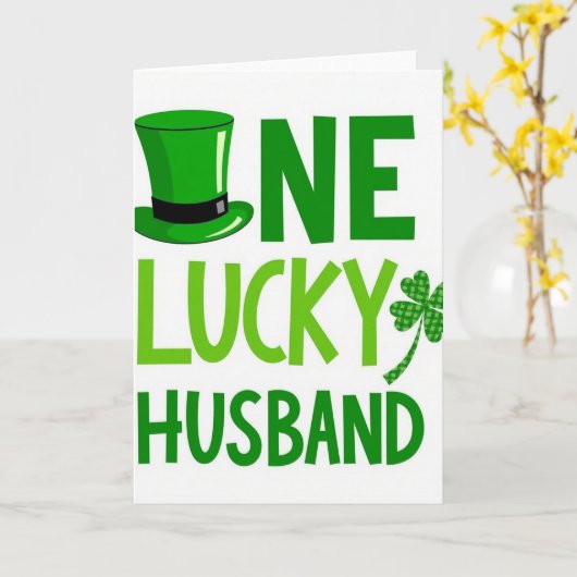One Lucky Husband St Patricks Card カード (黄色い花)