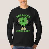 One Lucky Lunch Lady Groovy Shamrock St Patrick's  Tシャツ (正面)