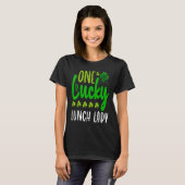 One Lucky Lunch Lady St Patricks Day Irish Shamroc Tシャツ (正面フル)