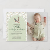 One Lucky Mallard Ducks 1st Birthday Photo 招待状 (正面)