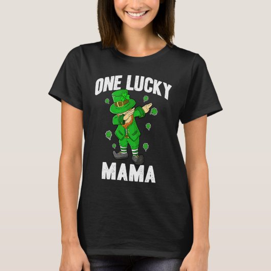 One Lucky Mama St Patricks Day Dabbing Leprechaun  Tシャツ (正面)