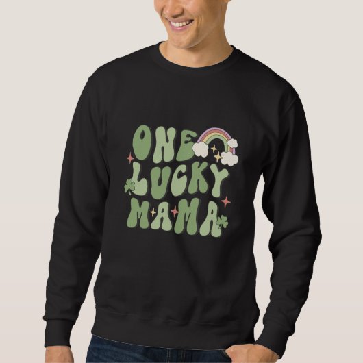 One Lucky Mama St Patricks Day Rainbow C スウェットシャツ (正面)