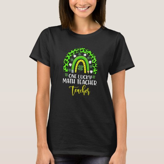 One Lucky Math Teacher Rainbow St Patricks Day Leo Tシャツ (正面)