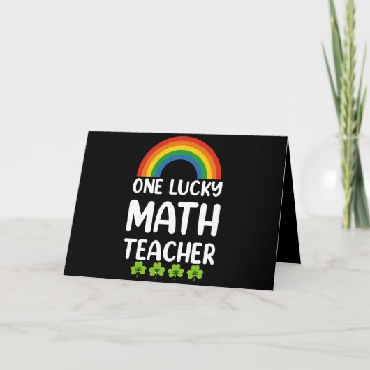 One Lucky Math Teacher St. Patrick's Day サンキューカード (正面)