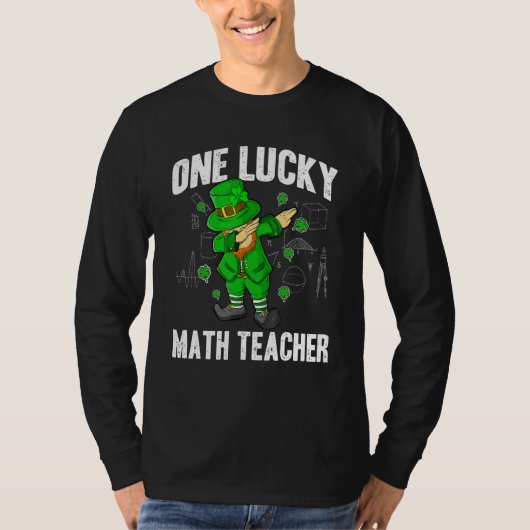 One Lucky Math Teacher St Patricks Day Dabbing Lep Tシャツ (正面)