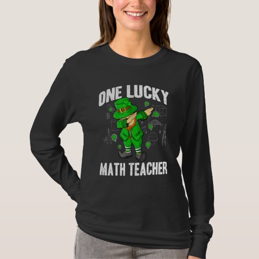 One Lucky Math Teacher St Patricks Day Dabbing Lep Tシャツ (正面)