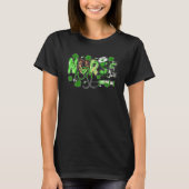 One Lucky Nurse ICU RN Retro Groovy Patrick's Day  Tシャツ (正面)