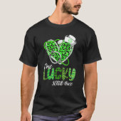 One Lucky Nurse Scrub RN ICU ER St Patricks Day Nu Tシャツ (正面)
