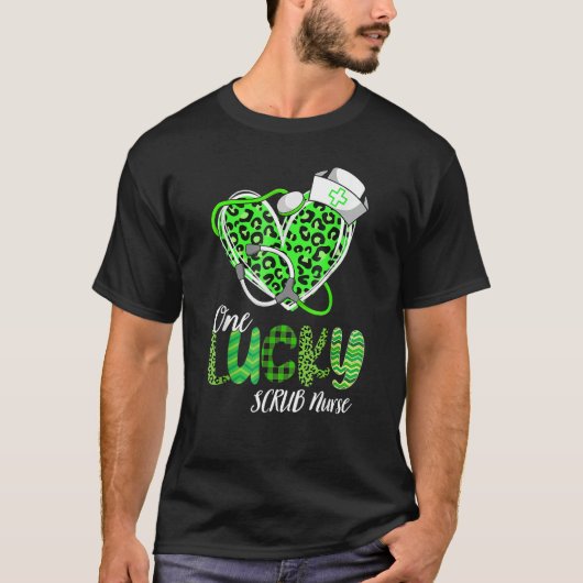 One Lucky Nurse Scrub RN ICU ER St Patricks Day Nu Tシャツ (正面)