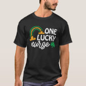 One Lucky Nurse  St Patrick's Day Pot of Gold Rain Tシャツ (正面)