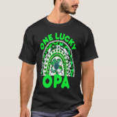 One Lucky Opa Good Luck Green Rainbow Shamrock Leo Tシャツ (正面)