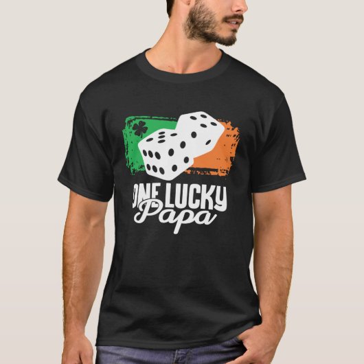 One Lucky Papa Dice Game  Family Group Matching Tシャツ (正面)
