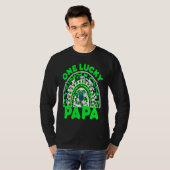 One Lucky Papa Good Luck Green Rainbow Shamrock Le Tシャツ (正面フル)