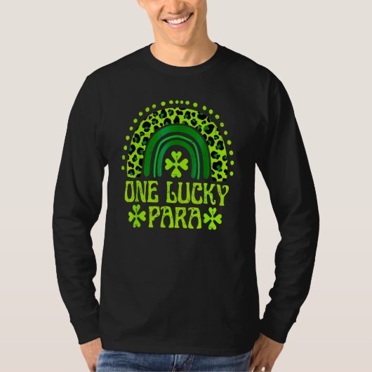 One Lucky Para Family St Patrick's Day Rainbow Leo Tシャツ (正面)