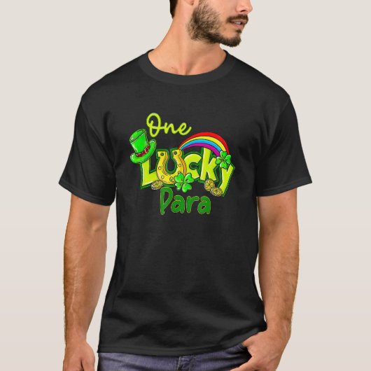 One Lucky Para St Patricks Day Shamrock Paraprofes Tシャツ (正面)