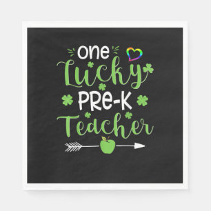 One Lucky Pre-K Teacher ShirtSt patricks day・アイリス スタンダードランチョンナプキン