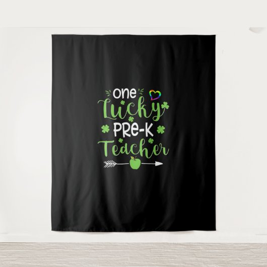 One Lucky Pre-K Teacher ShirtSt patricks day・アイリス タペストリー (正面)
