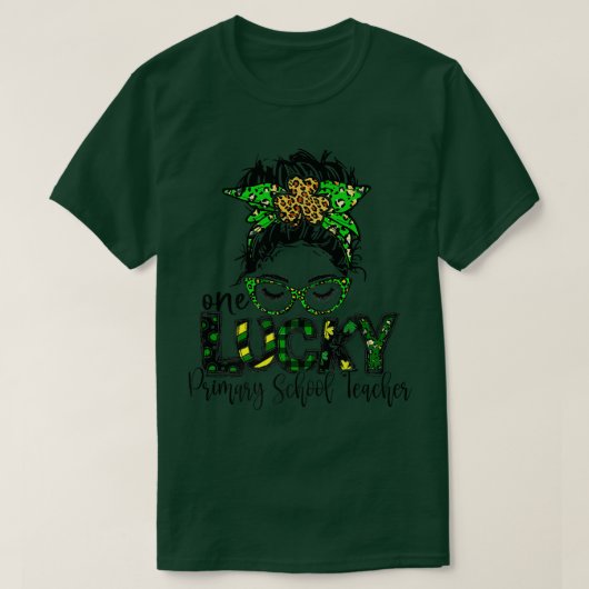 One Lucky Primary School Teacher St Patrick Day Te Tシャツ (デザイン正面)