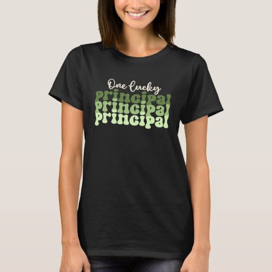 One Lucky Principal Retro St Patricks Day Principa Tシャツ (正面)