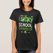 One lucky school counselor with shamrock for St Pa Tシャツ (正面)