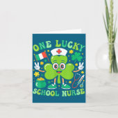 One Lucky School Nurse St Patrick's Day Shamrock I カード (正面)