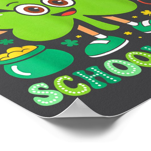 One Lucky School Nurse St Patrick's Day Shamrock I ポスター (角)