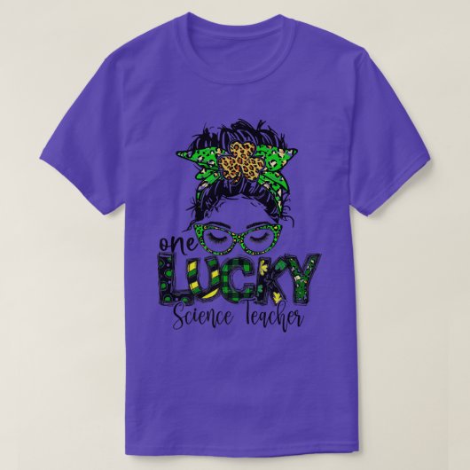 One Lucky Science Teacher St Patrick Day Teacher L Tシャツ (デザイン正面)