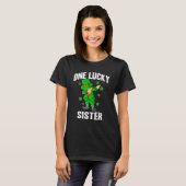 One Lucky Sister St Patricks Day Dabbing Leprechau Tシャツ (正面フル)