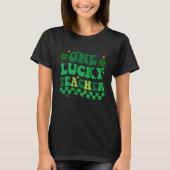 One Lucky Teacher Groovy Retro St Patrick's Day Bo Tシャツ (正面)