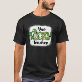 One Lucky Teacher Irish Gnome Leopard Patricks Day Tシャツ (正面)