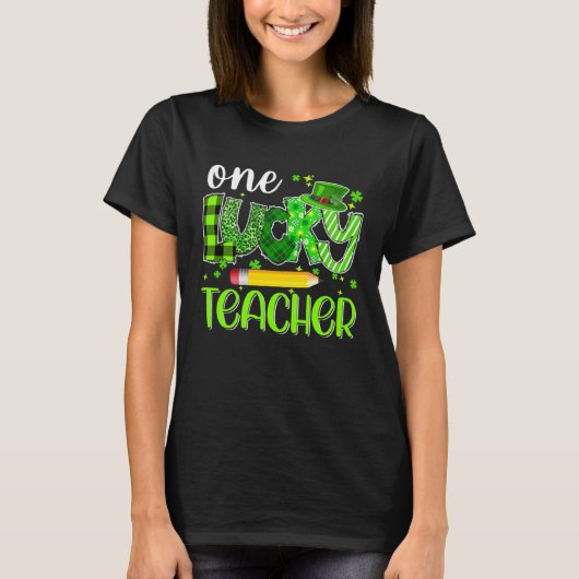 One Lucky Teacher Pencil Shamrock St Patricks Day  Tシャツ (正面)