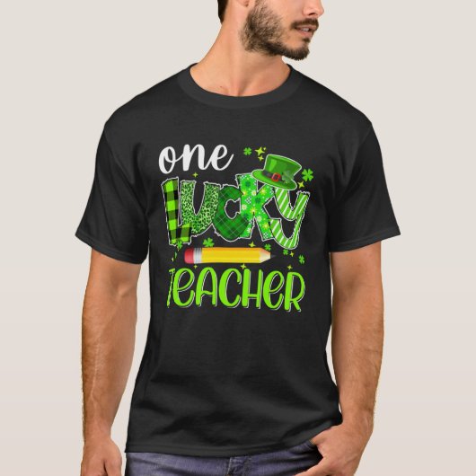 One Lucky Teacher Pencil Shamrock St Patricks Day  Tシャツ (正面)