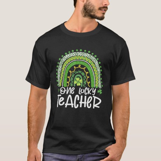One Lucky Teacher Rainbow Happy St Patricku2019s D Tシャツ (正面)
