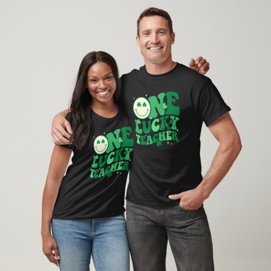 One Lucky Teacher Shamrock Groovy St Patrick's Day Tシャツ (ユニセックス)