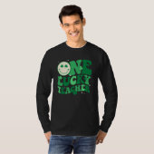 One Lucky Teacher Shamrock Groovy St Patrick's Day Tシャツ (正面フル)