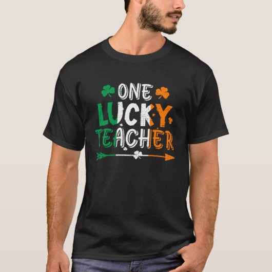 One Lucky Teacher St Patricks Day Irish Flag Irela Tシャツ (正面)