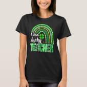 One Lucky Teacher St Patrick's Day Rainbow Leopard Tシャツ (正面)