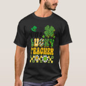 One Lucky Teacher St Patricks Day Teacher Groovy V Tシャツ (正面)