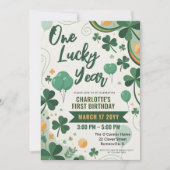 One Lucky Year | St Patrick's Day 1st Birthday 招待状 (正面)