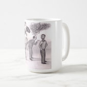 One Man Angry Pointing a Finger at Another Man Sta コーヒーマグカップ (正面右)