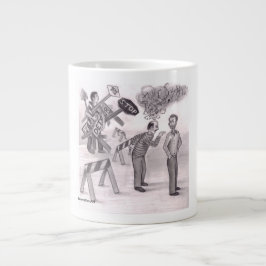 One Man Angry Pointing a Finger at Another Man Sta ジャンボコーヒーマグカップ