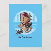 One Man Bandicoot Accordionとドラムバンドの漫画 ポストカード (正面)